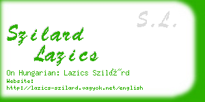 szilard lazics business card